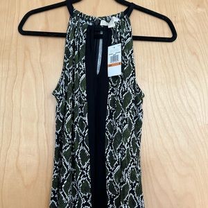 Michael Kors sleeveless snake print halter top